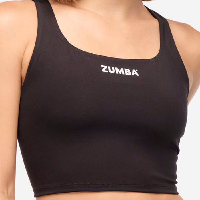 Crop top czarny Zumba Explore