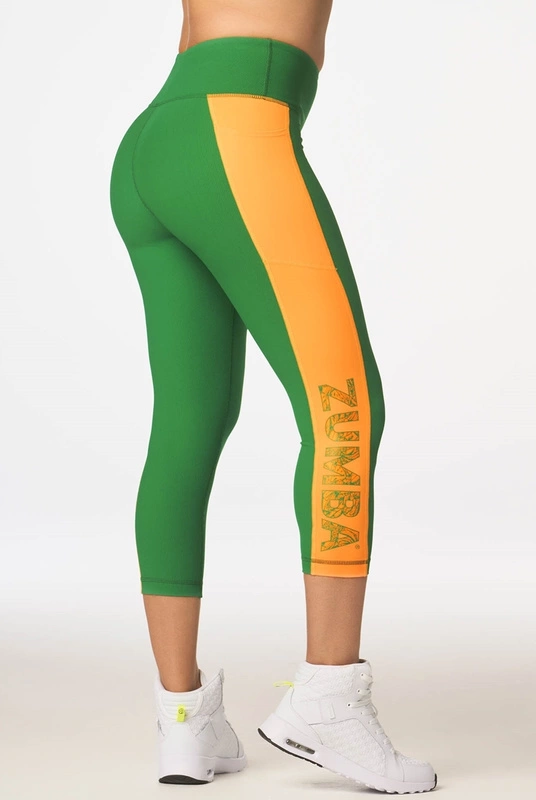 Legginsy z wysokim stanem zielone Zumba Destination Crop