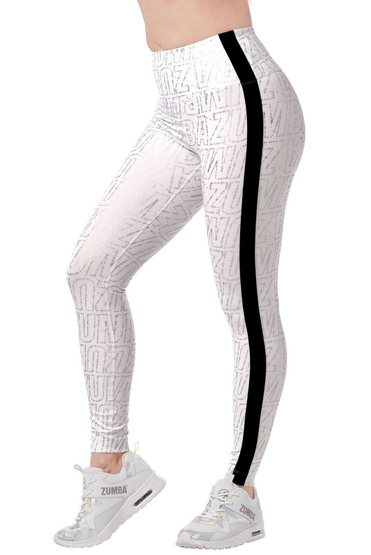 Legginsy białe z wysokim stanem Zumba Dance Floor