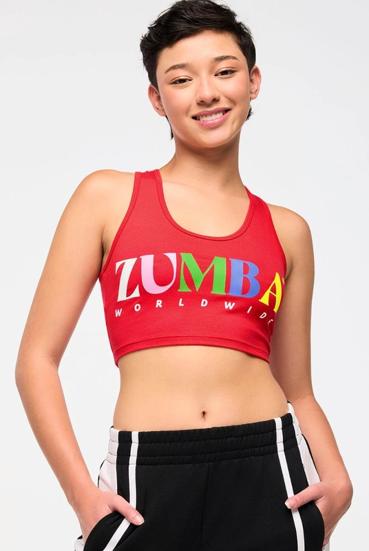 Crop top czerwony Zumba Haus