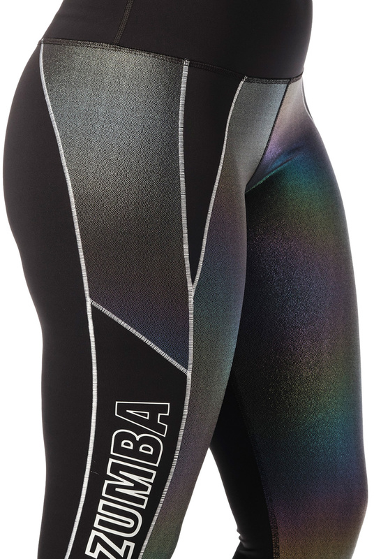 Legginsy z wysokim stanem z materiałem holo Zumba Electric
