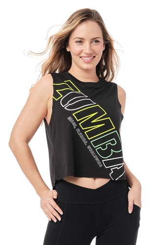 Koszulka sportowa czarna na ramiączkach Zumba Dance Co.