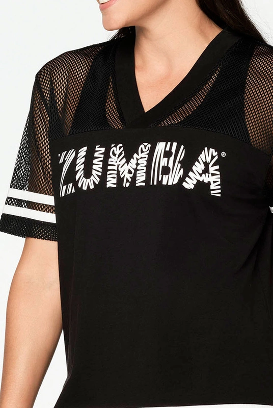 Koszulka sportowa z siateczką czarna Zumba All Day V-Neck