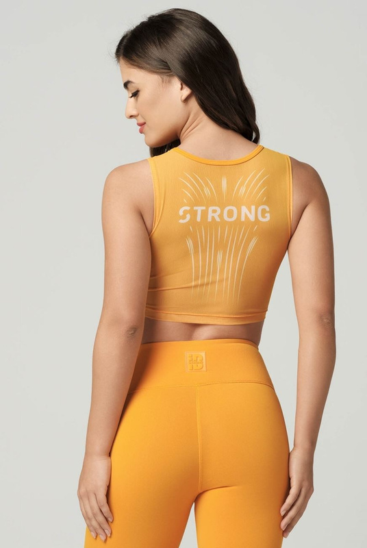 Crop top z panelami z siateczki STRONG ID Bring Your Power