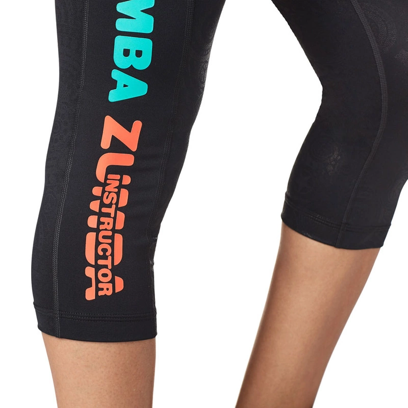 Legginsy sportowe czarne Peace Love Zumba Instruktor