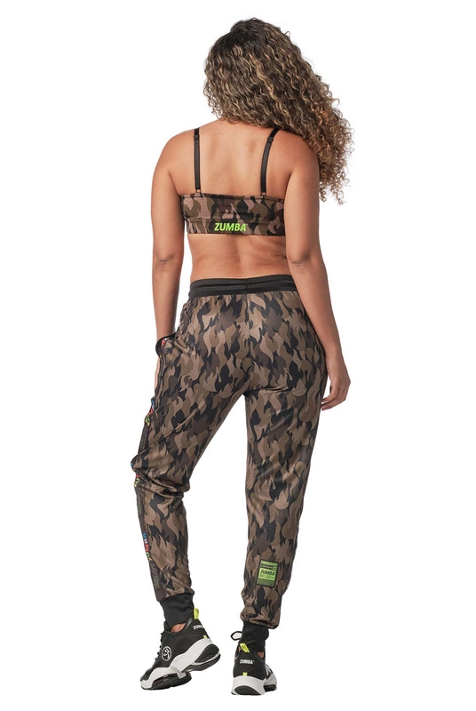 Stanik sportowy brązowy Zumba Camo Flame