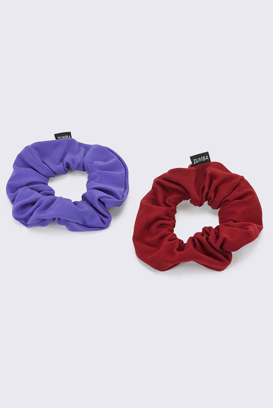 Gumki do włosów czerwony-fioletowy Zumba Scrunchies (2 szt.)