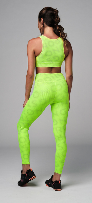 Legginsy damskie odblaskowe limonkowe STRONG ID Laser