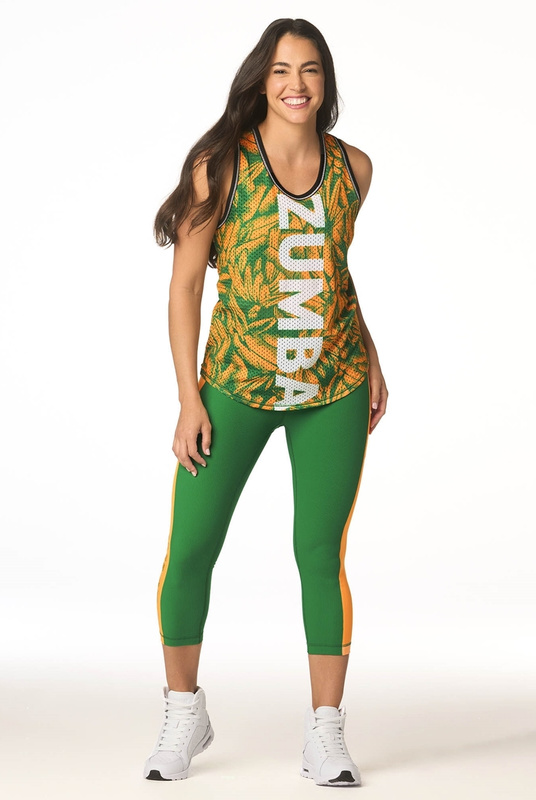 Koszulka na ramiączkach pomarańczowa Zumba Tropics Mesh