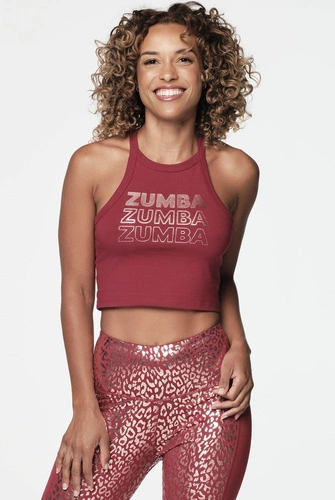 Crop tank czerwony Zumba Glow With The Flow