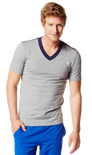 Koszulka Męska Two-Tone V-Neck Tee Szara