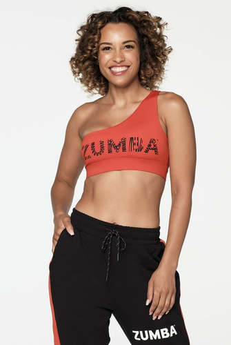Stanik sportowy wycięty na jedno ramię Zumba Happy 