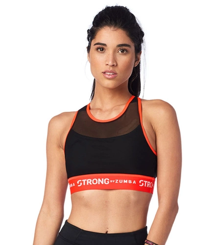 Top damski sportowy czarny STRONG Cross Back