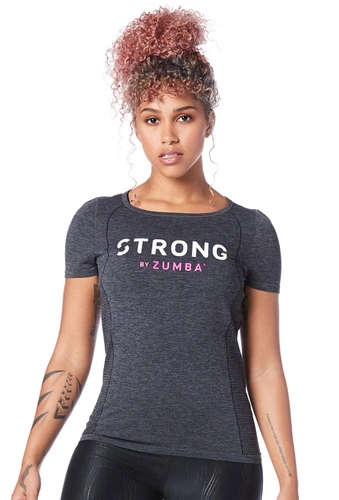 Koszulka damska sportowa czarna STRONG Don't Miss a Beat Seamless Instruktor