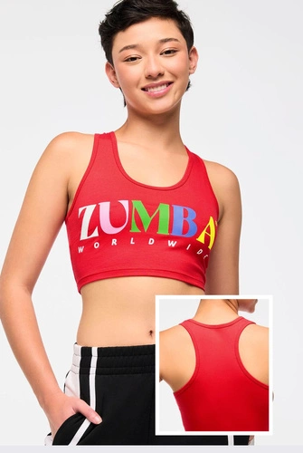 Crop top czerwony Zumba Haus